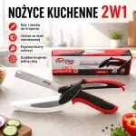 Nożyce kuchenne 2w1 z deską do krojenia Switzner czerwono-czarne 10"