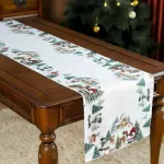Bieżnik świąteczny 85x85 cm z motywem zimowym na biały tle