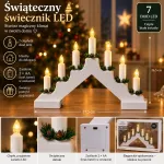 Świąteczny świecznik LED 7-ramienny biały 37,5x26,5 cm z ciepłym światłem