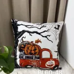 Poszewka na poduszkę Halloween 40x40 cm z dyniami i pająkami