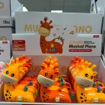 Muzyczne pianino żyrafa z podświetleniem i koralikami