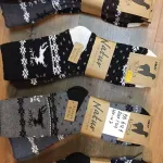 Skarpety Alpaca Wool z motywem jeleni, mix kolorów