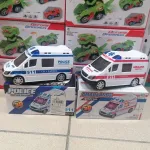 Zabawka samochód policyjny i ambulans biały z napisem 911