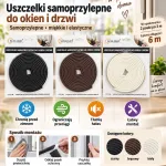 Samoprzylepna uszczelka do okien i drzwi 6 m mix kolorów
