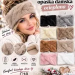 Opaska damska ocieplana miękka modny dodatek C18