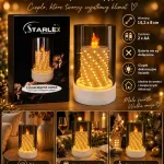 Dekoracyjna świeca LED z 127 diodami ciepłe światło 14,2x8 cm