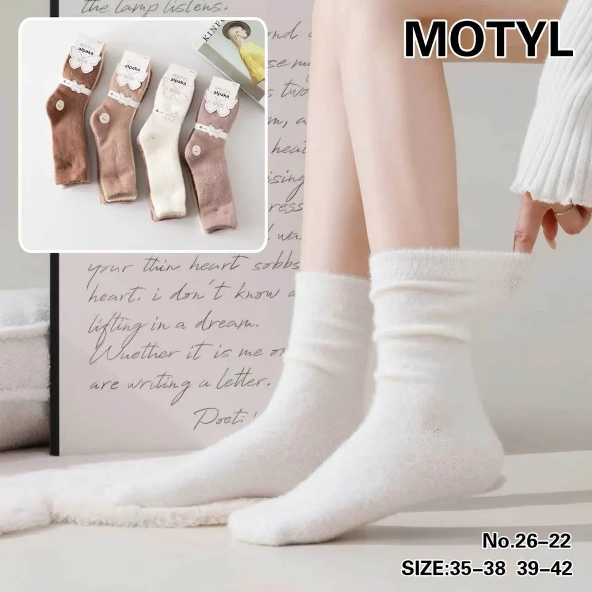 Skarpetki damskie motyl miękkie pastelowe rozmiar 35-42
