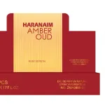 Perfumy Haranaim Amber Oud 35ml Ruby Edition czerwono-złote