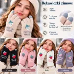 Rękawiczki zimowe damskie miękkie z obsługą ekranów dotykowych