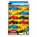 Zestaw 12 kolorowych zabawek motocyklów plastikowych do zabawy