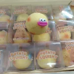 Potato Squishy zabawka antystresowa miękka żółta z ustami