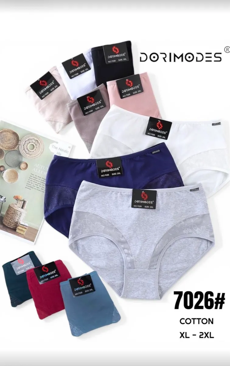Majtki damskie Dorimodes w różnych kolorach, rozmiar XL-2XL, z koronkowymi wstawkami