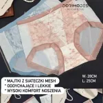 Majtki damskie z siateczki mesh beżowo-niebieskie, rozmiar uniwersalny