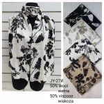 Szalik wełniany z wzorem roślinnym 50% wełna 50% wiskoza