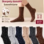 Skarpety damskie bawełniane w kropki 35-42 mix kolorów