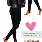 Legginsy czarne z wycięciem na stopę 90% poliester 10% elastan