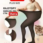 Rajstopy plus size czarne 2XL-5XL 180 den elastyczne