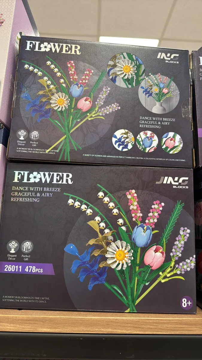 Opakowanie klocków Flower z bukietem kolorowych kwiatów i 478 elementami