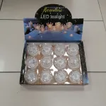 LED tealight bez płomienia przezroczysty plastikowy zestaw 12 sztuk
