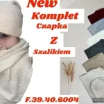 Komplet czapka i szalik beżowy melanż F.39.40.6004