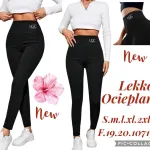 Legginsy damskie czarne lekko ocieplane LGC vogue