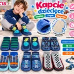 Kapcie dziecięce miękkie ciepłe wygodne z antypoślizgową podeszwą
