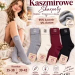Kaszmirowe skarpety damskie miękkie 95% kaszmir 35-42