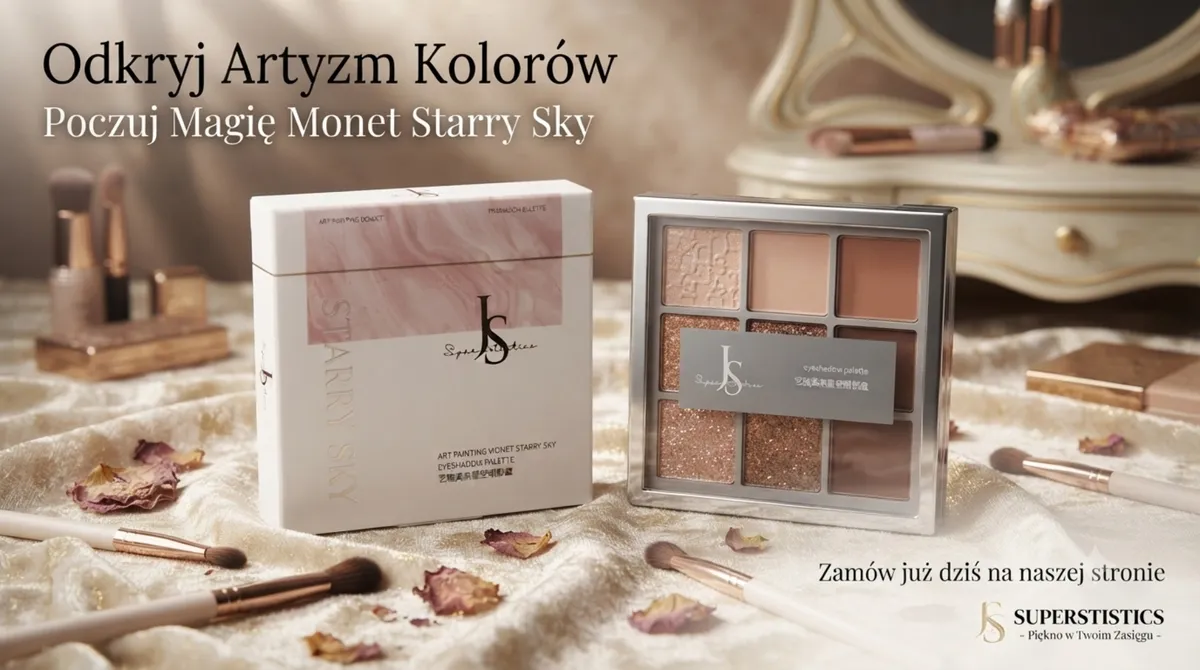 Paleta cieni do powiek Monet Starry Sky z 9 neutralnymi odcieniami beżu i brązu w eleganckim opakowaniu