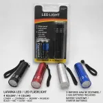 Latarka LED z 3 bateriami AAA, 4 kolory metaliczne
