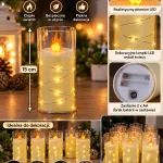 Świeca dekoracyjna LED plastikowa 15 cm z drucikiem świetlnym