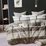 Komplet pościeli 3D 100% satyna bawełniana 200x220 beżowo-brązowa