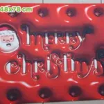 Mata podłogowa silikonowa 50x80 cm czerwona z napisem Merry Christmas