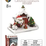 Klocki Merry Christmas House z Mikołajem i choinką 13x9x12 cm