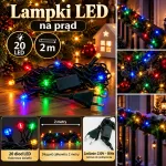 Lampki choinkowe LED 20 diod 2 m multikolor na prąd 230V