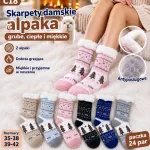 Skarpety damskie alpaka grube ciepłe miękkie z antypoślizgiem
