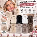 Rękawiczka damska z grubym futerkiem miękka i ciepła