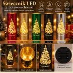 Świecznik LED z motywem choinki 20 cm, 5 kolorów losowy