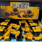 Zestaw 6 sztuk żółtych pojazdów budowlanych Fleet 1:24