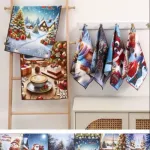Ściereczki świąteczne Mikołaj i Bałwan 40x60 cm zestaw 24 szt