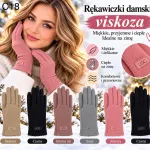 Rękawiczki damskie z wiskozy miękkie i ciepłe na zimę