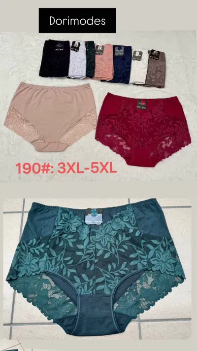Majtki damskie Dorimodes w rozmiarach 3XL-5XL w różnych kolorach z koronkowym wzorem kwiatowym