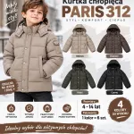 Kurtka chłopięca PARIS 312 ciepła z kapturem 4 kolory