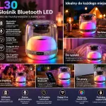 Głośnik Bluetooth LED L30 z kolorowym światłem i mikrofonem