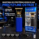 Maszynka do strzyżenia KEXIN KX-663 granatowa z precyzyjnym ostrzem T