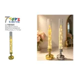 Świeca świąteczna LED 5,7x27 cm z podstawą metaliczną
