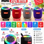 Głośnik Bluetooth Mini RGB LED 8W czarny/czerwony/szary/fioletowy