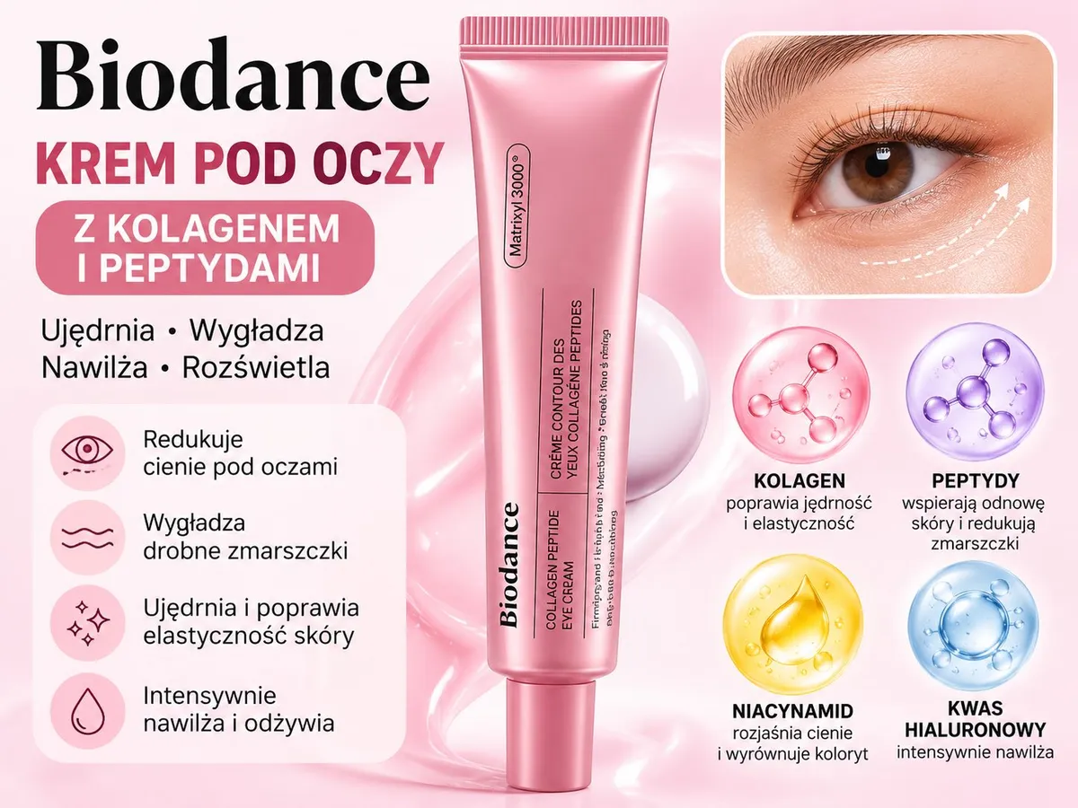Biodance krem pod oczy z kolagenem i peptydami różowy