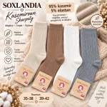 Kaszmiorwe skarpety SOXLANDIA 95% kaszmir 35-42 beż, białe, szare