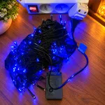 Lampki choinkowe LED niebieskie 200 LED 15-16 m 8 funkcji na prąd