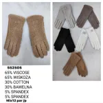 Rękawiczki damskie z dzianiny mieszanej 65% wiskoza, 30% bawełna